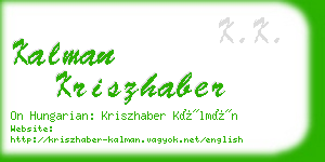 kalman kriszhaber business card